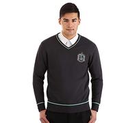 Official Harry Potter Slytherin Adult Sweater Soft Cotton V-Neck Licensed Slytherin Crest