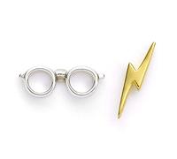 Official Harry Potter Sterling Silver Lightning Bolt & Glasses Stud Earrings by The Carat Shop