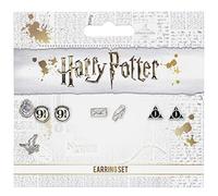 Official Harry Potter Stud Earring Set including Platform 9 3/4, Hedwig & Letter, and the Deathly Hallows earrings by The Carat Shop