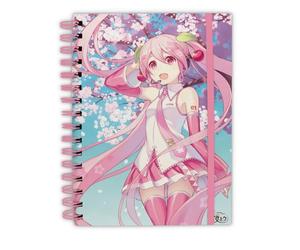 OFFICIAL HATSUNE MIKU CHERRY BLOSSOM A5 NOTEBOOK NOTE PAD BOOK JOTTER NEW ABY