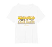 Official Hell's Kitchen: Where's The Lamb Sauce?! T-Shirt, Women's Plus, White, 5X