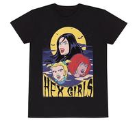 Official Hex Girls Floating Heads with Yellow Moon Unisex Black T-Shirt, XX-Large