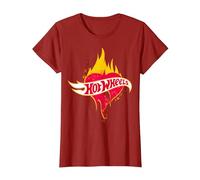 Official Hot Wheels Fiery Heart, Multiple Colours T-Shirt, Women, Cranberry Red, X-Small