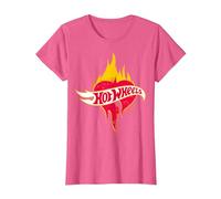 Official Hot Wheels Fiery Heart, Multiple Colours T-Shirt, Women, Pink Heather, X-Large