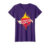 Official Hot Wheels Fiery Heart, Multiple Colours T-Shirt, Women, Purple, Small