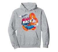Official Hot Wheels 'You Make My Heart Race' Pullover Hoodie, Adult Unisex, Heather Grey, Large