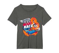 Official Hot Wheels 'You Make My Heart Race' T-Shirt, Women's Plus, Asphalt Grey, 5X