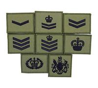 Official Issue Commando OD Blk Hook and Loop Rank Patch Kings WO2 RQMS