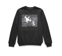 Official Johnny Bravo Classic Scene Sweatshirt - Black Cartoon Network Black L