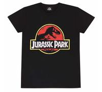 Official Jurassic Park Classic Logo Unisex Black T-Shirt, X-Large