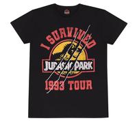 Official Jurassic Park I Survived 1993 Unisex Black T-Shirt, X-Large