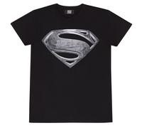 Official Justice League Superman Black Logo T-Shirt Bold Graphic Tee Fan Apparel