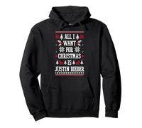 Official Justin Bieber All I Want Christmas Pop Retro Pullover Hoodie