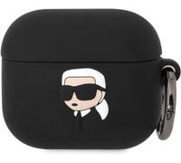 Official Karl Lagerfeld Silicone Airpods 3 Case Cover With Ring 3D Logo NFT - Karl Lagerfeld Black