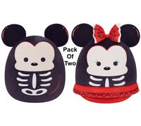 Official Kellytoy Squishmallows 8" / 20cm Halloween Skeleton Mickey and Minnie