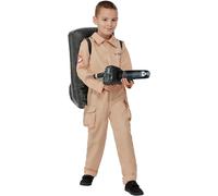 Smiffys Ghostbusters Child’s Costume, Jumpsuit with Inflatable Backpack, Officially Licensed Boilersuit with Ghostbusters Logos, Perfect for Halloween and 80s-Themed Family Fancy Dress