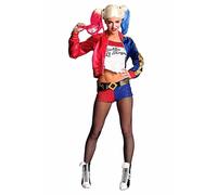Rubie's Official Harley Quinn Ladies Fancy Dress Halloween Suicide Squad Womens Villain Costume, Small (6-10)