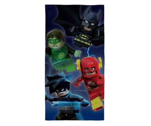 Official Lego DC Superheroes Beach Towel - Batman, Flash, Nightwing & Green Lantern Design - 70 x 140cm - 100% Cotton