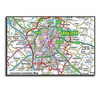 Official Leicester Lockdown Map Laminated A1