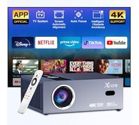 [Official Licensed Apps＆AI Auto Focus] XNANO Projector with Dolby Sound, Smart Projector with WiFi 6 and Bluetooth 5.0, Home Theater Projector with Smart Voice Remote Control, Built-in Streaming Apps
