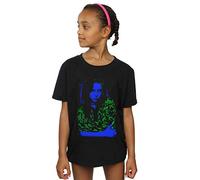 Official Licensed Billie Eilish Neon Backlit Portrait Girls' T-Shirt - Black Graphic Tee, Soft Cotton-Blend Fabric, Crew Neck, Short Sleeve, Authentic Music Merchandise for Fans, Casual Wear, Gift