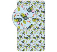 Fitted Sheet Peppa Pig Single Bed %100 Cotton,Official Licensed(200x90x25cm)Blue