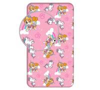 Jerry Fabrics Paw Patrol Sky Bed Sheet Fitted Sheet Pink 90 x 200 + 25 cm, 100% Cotton