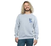 Official Licensed Disney Lilo and Stitch Backside Breast Men's Sweatshirt - Soft Fleece Crew Neck Sweatshirt, Front Graphic Print, Warm Jumper, Fan Gift, Available in Multiple UK Sizes