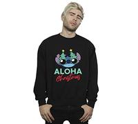 Official Licensed Disney Lilo and Stitch Christmas Tree Shades Men's Sweatshirt - Soft Fleece Crew Neck Sweatshirt, Front Graphic Print, Warm Jumper, Fan Gift, Available in Multiple UK Sizes