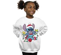 Official Licensed Disney Lilo & Stitch Christmas Lights Girls Sweatshirt - Festive Holiday Jumper UK - Available in Multiple UK Sizes - Machine Washable - Officially Licensed - Premium Quality