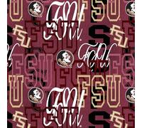 Official Licensed Florida State University Cotton Quilting Fabric-FSU Seminoles Letters Cotton Fabric Sold by The Yard