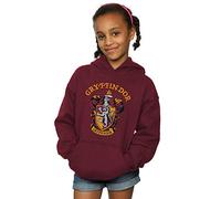 Official Licensed Harry Potter Gryffindor Crest Girls' Hoodie - Maroon Pullover, Soft Fleece, Drawstring Hood, Kangaroo Pocket, Ribbed Cuffs, Warm Hogwarts Apparel, for Wizarding World Fans
