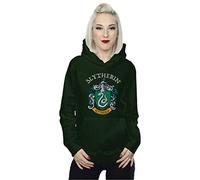 Official Licensed Harry Potter Slytherin Crest Women's Hoodie - Soft Fleece Pullover Hoodie, Front Graphic Print, Hooded Sweatshirt, Kangaroo Pocket, Fan Gift, Available in Multiple UK Sizes