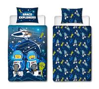 Official Licensed LEGO® City Single Childs Duvet Cover Set | Combo Space Reversible 2 Sided Bedding Including Matching Pillow Case | LEGO® Polycotton Design