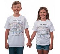 Official Licensed London Underground Kids T Shirt | I'm Going Underground Tube Map Tee | Boys & Girls 100% Cotton | Ages 1-13 Years (9-10 Years) White