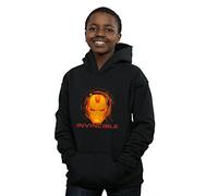 Official Licensed Marvel Avengers Iron Man Invincible Boys Hoodie - Superhero Pullover, Soft Fleece Lined, Regular Fit Kids Hoodie UK - Machine Washable - Unisex Black