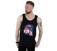 Official Licensed Marvel Deadpool Space Unicorn Men's Vest - Comfortable sleeveless top for cosplay and fan wear, breathable fabric, bold print, UK - Machine Washable Black