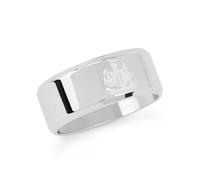 Official Licensed Newcastle Utd Stainless Steel Crest Band Ring - Small Mens/Unisex Football Gift