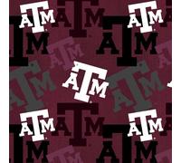 Official Licensed Texas A&M Cotton Quilting Fabric-Texas A and M Aggies Letters Cotton Fabric Sold by The Yard