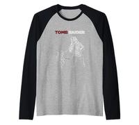 Official Licensed Tomb Raider Lara Croft vs Bear Raglan Baseball Tee