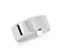 Official Licensed West Ham United Stainless Steel Crest Band Ring - Large Mens/Unisex Football Gift