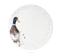 Official Licensed Wrendale Country Farm Duck Coupe Porcelain China Dinner Plate,Colour: White, Brown & Cream