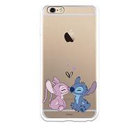 Official Lilo & Stitch Cute iPhone 6 Plus Phone Case - Angel & Stitch Kiss to Protect Your Mobile Phone - Flexible Silicone Case with Official Disney License