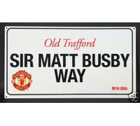 OFFICIAL MANCHESTER UNITED F.C. LARGE METAL STREET SIGN SIR MATT BUSBY WAY
