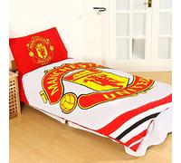 OFFICIAL MANCHESTER UNITED FOOTBALL DUVET QUILT MAN UTD BED SET Single Double MUFC, (RED, SINGLE)