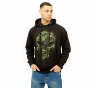 Official Marvel Mens Punisher Skull Camo Pullover Hoody Black S - XXL