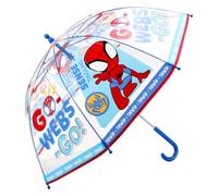 Official Marvel Spidey and His Amazing Friends Spider-Man Kids Umbrella - Licensed Children’s Clear Dome Rain Umbrella with Spidey Design - 75 cm Canopy, Blue Curved Handle