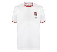 Official Mens England RFU Rugby Shirt - England Rose Leisure T-Shirt (UK, Alpha, L, Regular, White)