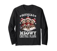 Official Meowy Xmas Pajama - Funny Cat & Kitten Lovers Long Sleeve T-Shirt