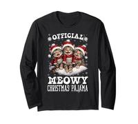 Official Meowy Xmas Pajama - Funny Cat & Kitten Lovers Long Sleeve T-Shirt